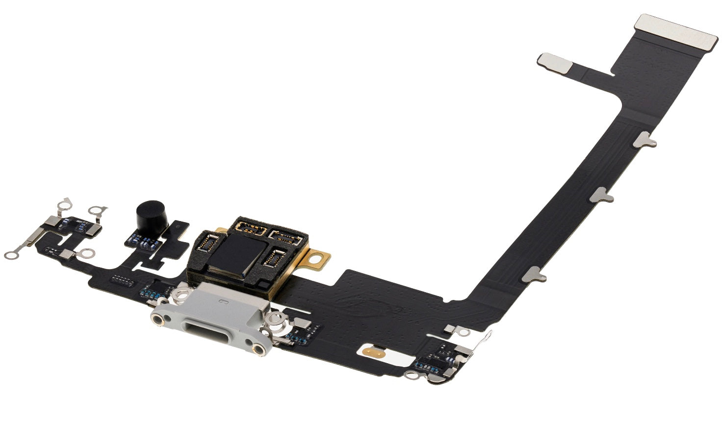 Charging Port Flex Cable Sub Board Compatible with iPhone 11 Pro Max – Silver USB Connector with Microphone | A2161 A2218 A2220