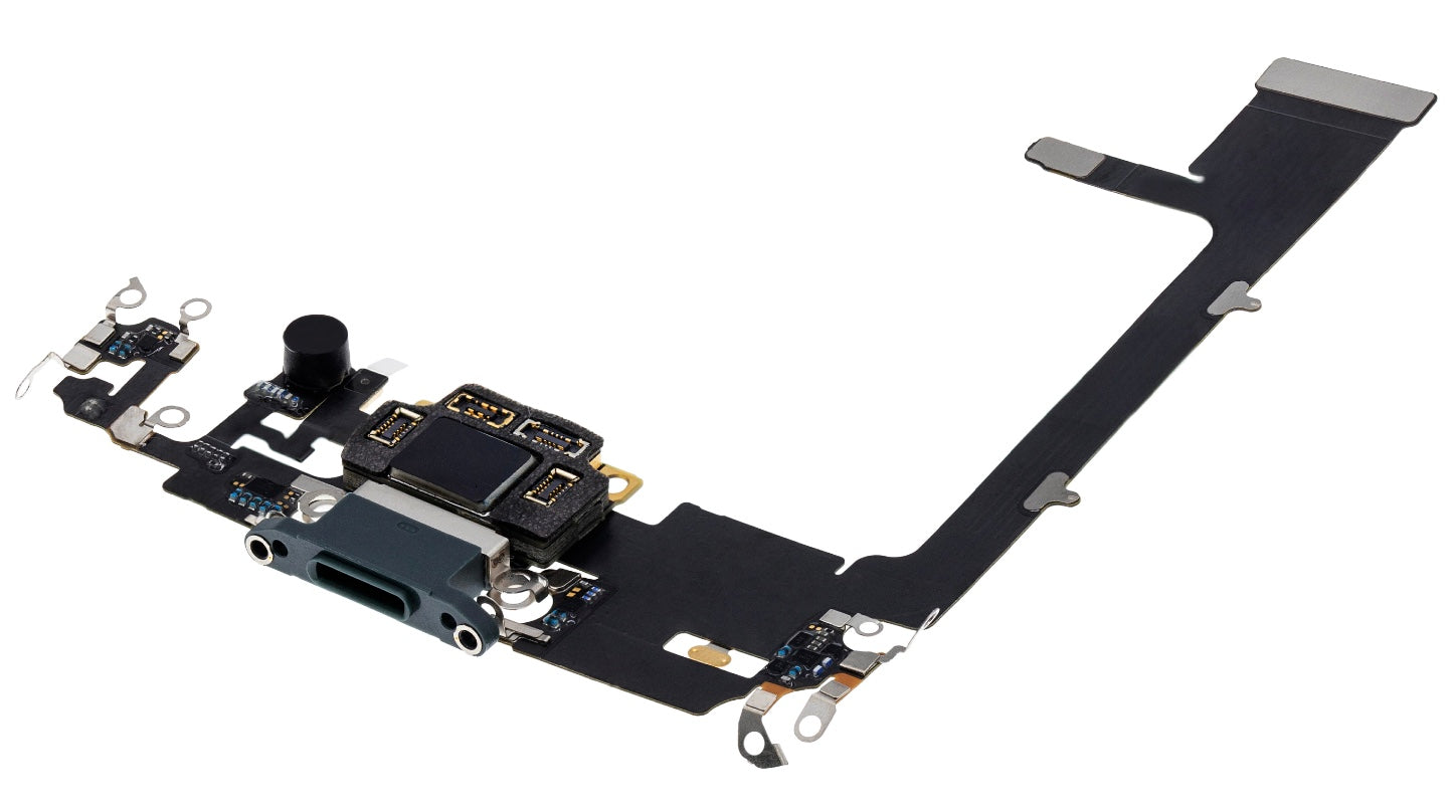Charging Port Flex Cable Sub Board Compatible with iPhone 11 Pro – Green USB Connector with Microphone | A2160 A2215 A2217