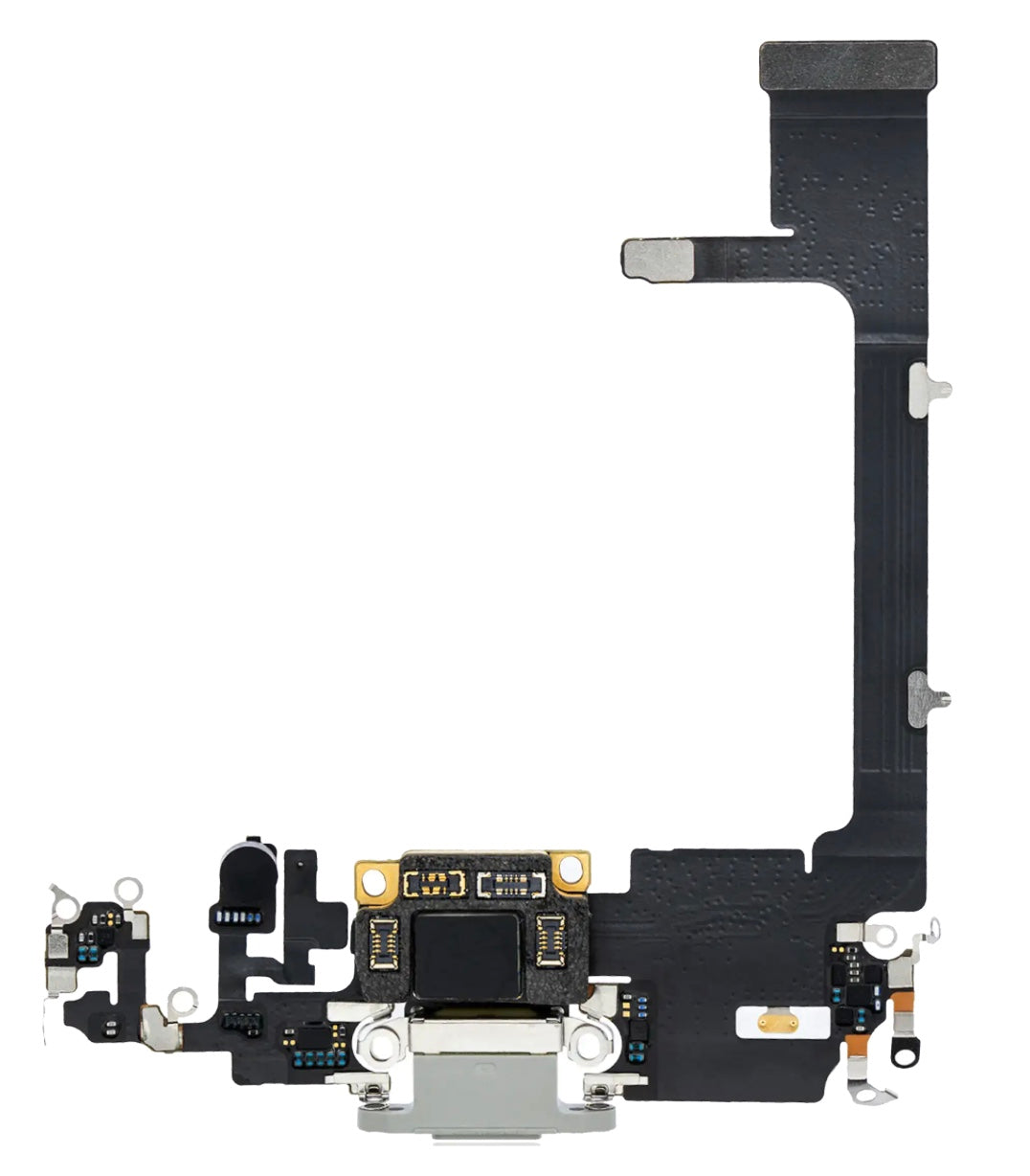 Charging Port Flex Cable Sub Board  Compatible with iPhone 11 Pro – Silver USB Connector with Microphone | A2160 A2215 A2217