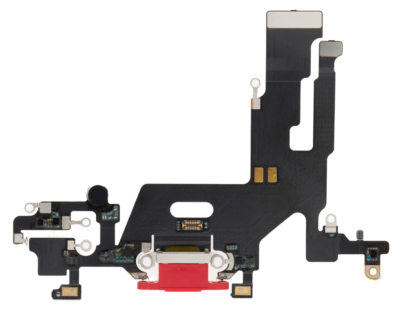 Charging Port Flex Cable Compatible with iPhone 11 – Red USB Connector with Microphone | A2111 A2221 A2223