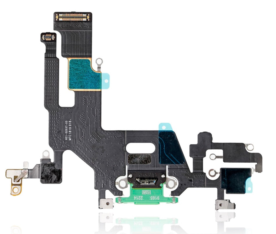 Charging Port Flex Cable Compatible with iPhone 11 – Green USB Connector with Microphone | A2111 A2221 A2223