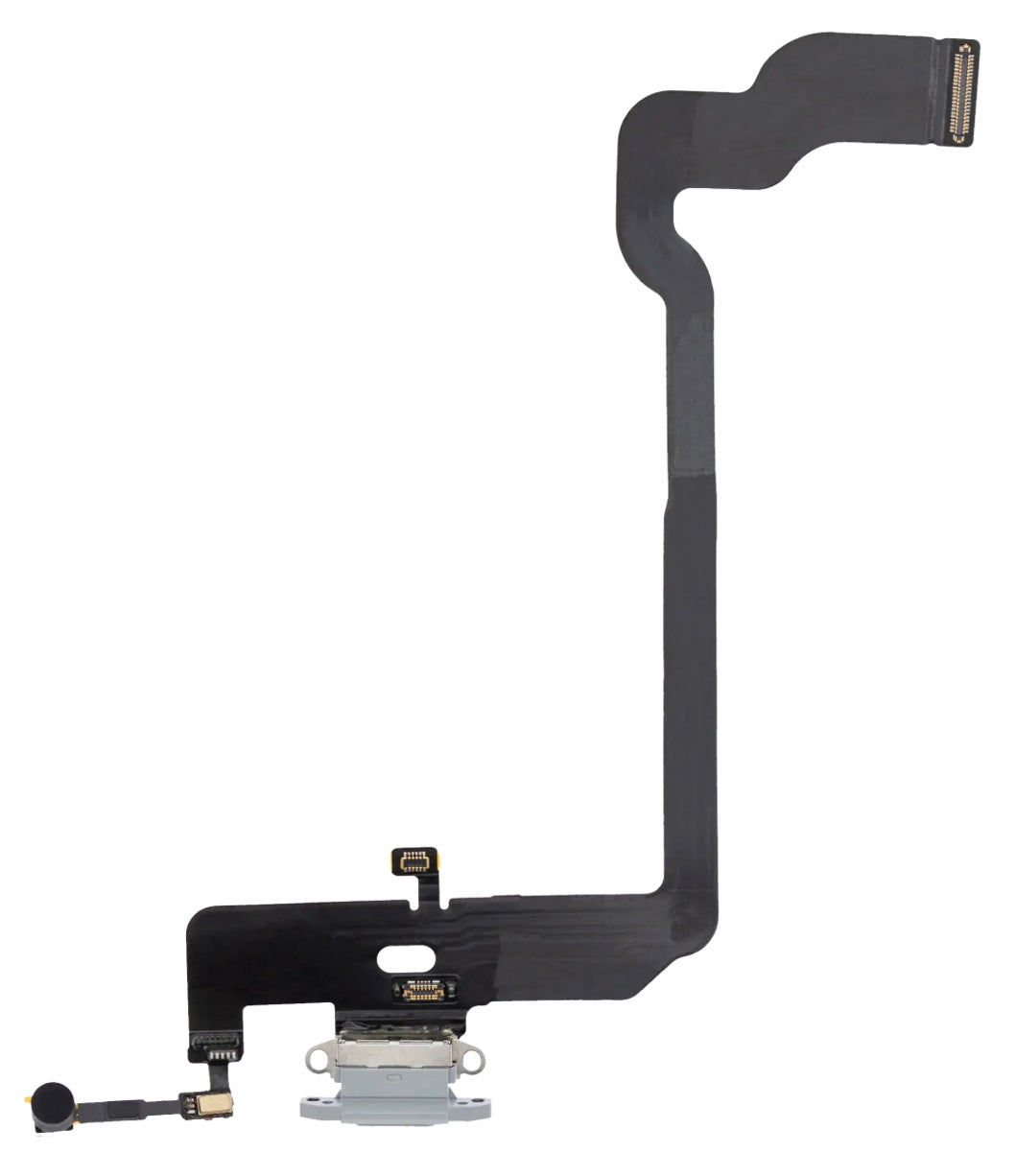 Charging Port Flex Cable Compatible with iPhone XS – Silver USB Charging Dock with Microphone | A1920 A2097 A2098