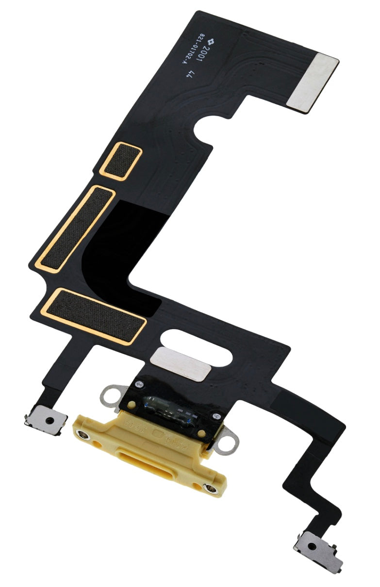Charging Port Flex Cable Compatible with iPhone XR – Yellow USB Charging Dock & Microphone Flex | A1984 A2105 A2106 A2108