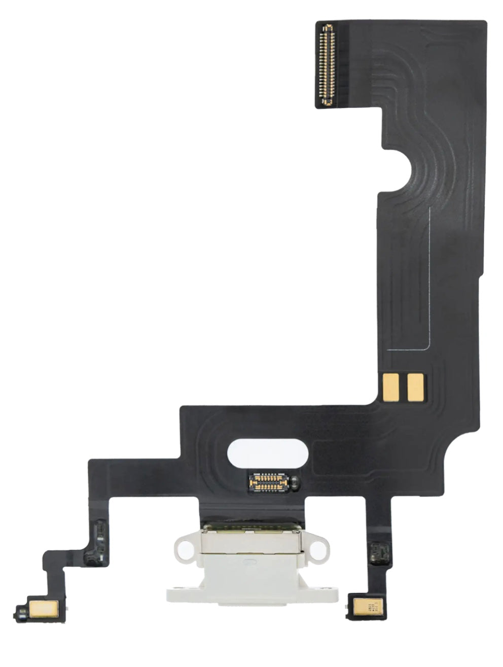Charging Port Flex Cable Compatible with iPhone XR – White USB Charging Dock & Microphone Flex | A1984 A2105 A2106 A2108