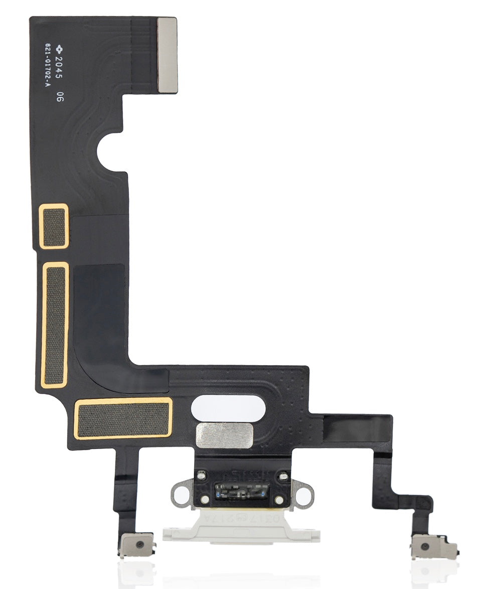 Charging Port Flex Cable Compatible with iPhone XR – White USB Charging Dock & Microphone Flex | A1984 A2105 A2106 A2108