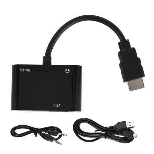 HDTV to HDTV + VGA Adapter with Audio – Dual Output Display Converter