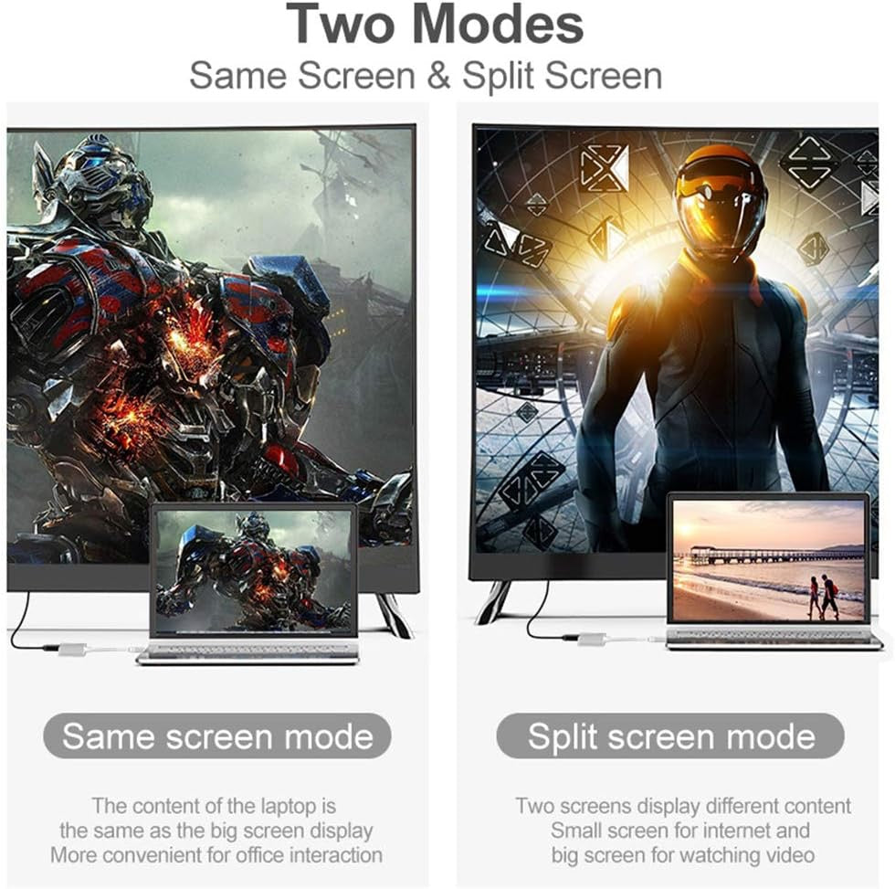 Type-C to HDMI + VGA 2-in-1 Adapter – 4K UHD Display Converter