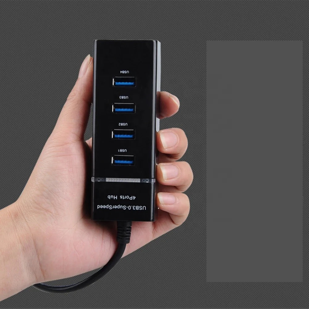 USB 3.0 4-Port Hub – Super Speed 5Gbps with LED & Power Protection