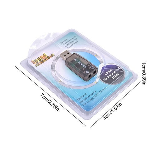 USB Sound Controller – Virtual 5.1CH Audio Adapter with 3D Sound