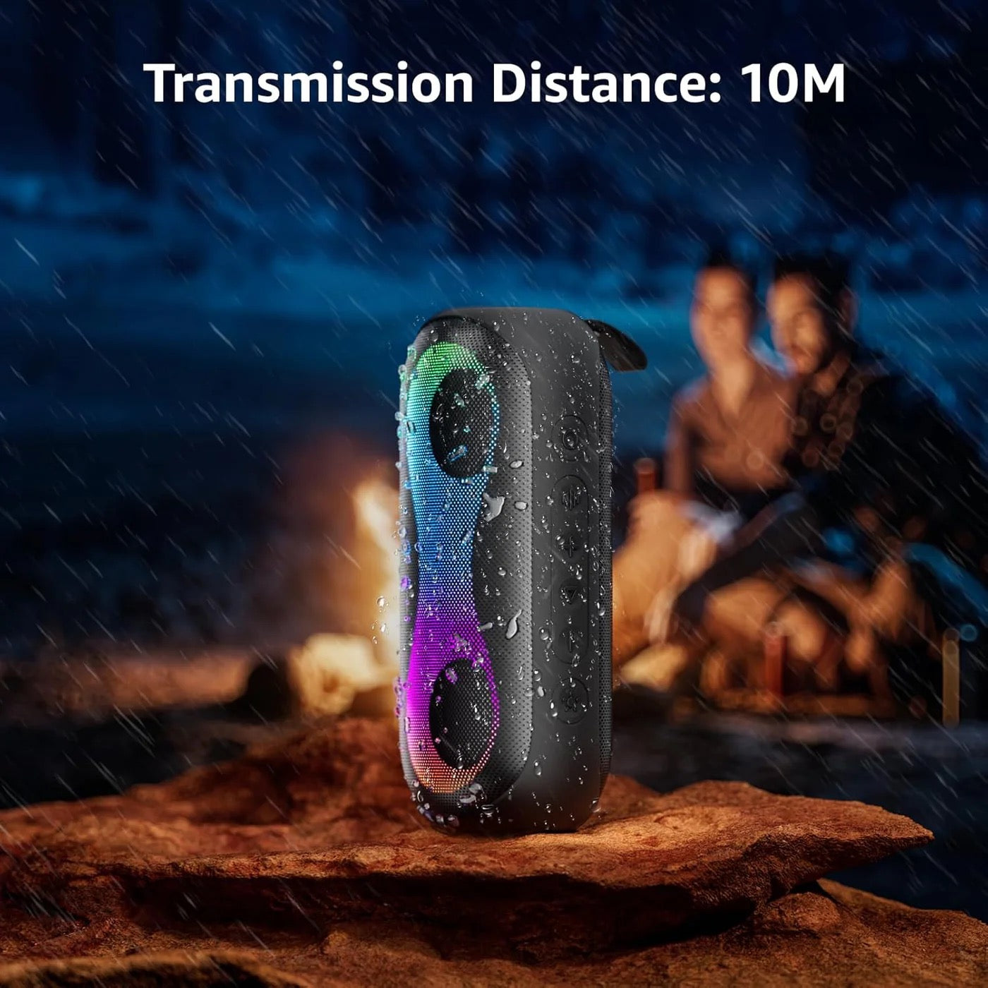 Colorful Wireless Speaker 30W with LED Lights, TF Card & IPX7 – 4000mAh