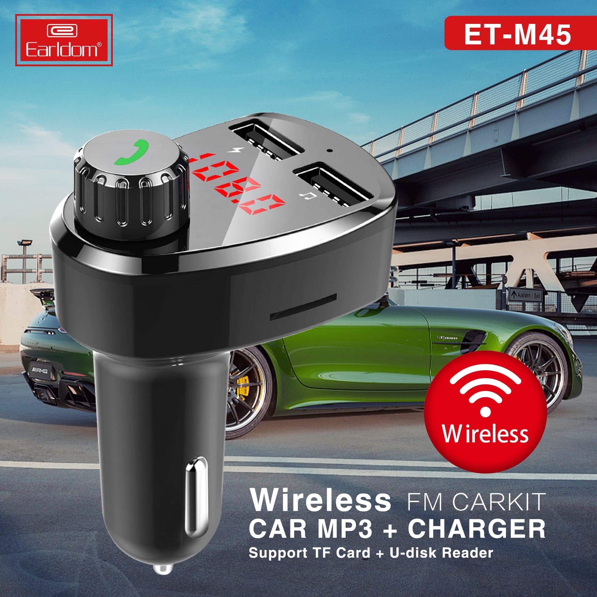 Wireless FM Car Kit with MP3 Player & Dual USB Charger – Hands-Free Bluetooth