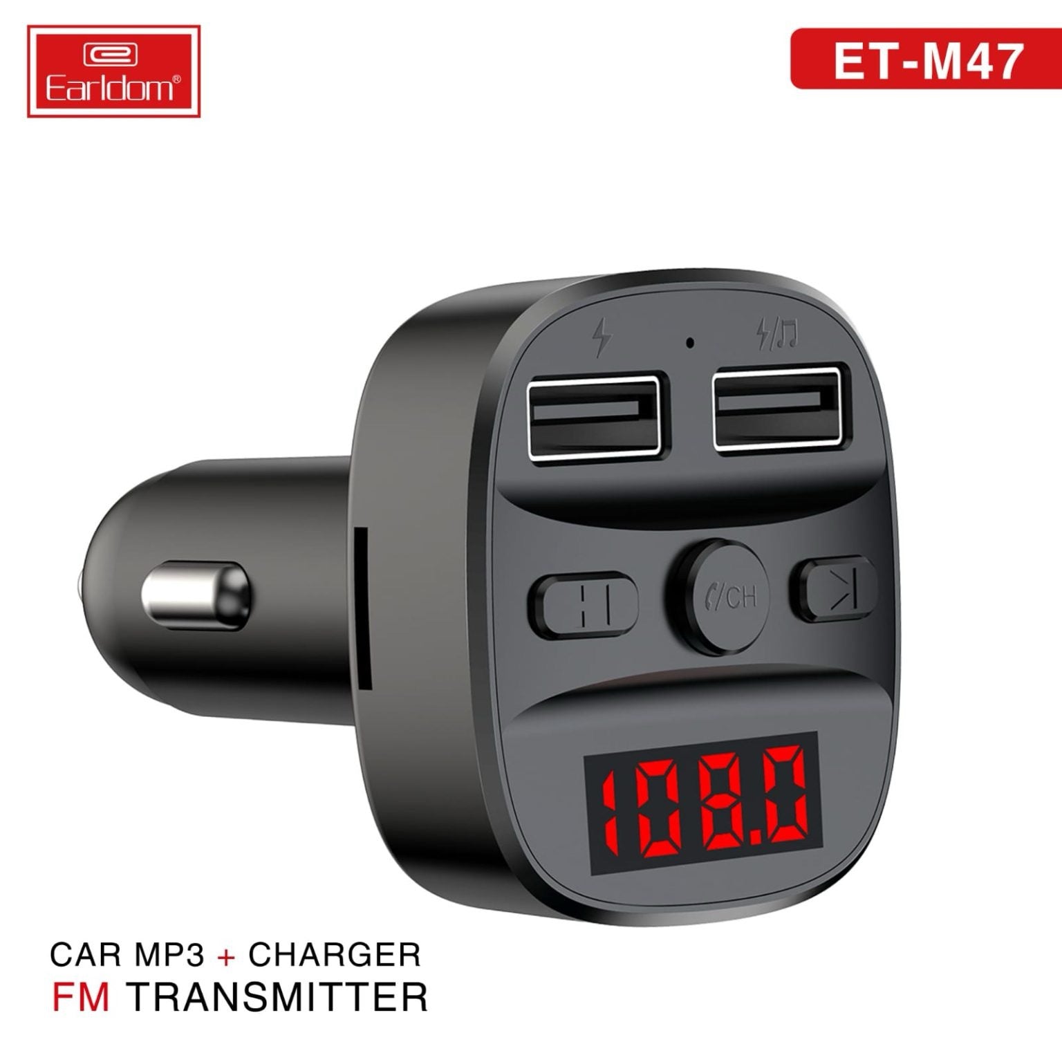 Car MP3 Player with FM Transmitter & Dual USB Charger – Bluetooth Hands-Free