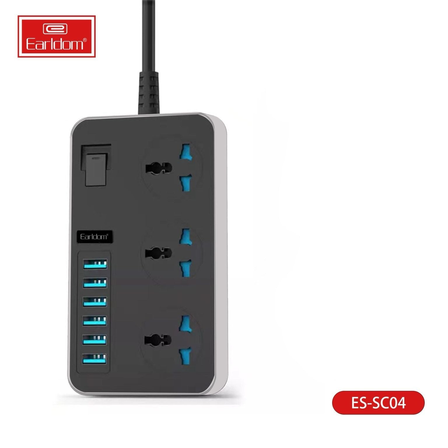 3000W Power Strip with 6 USB Ports & 3 AC Outlets – Auto-ID Smart Charging Extension