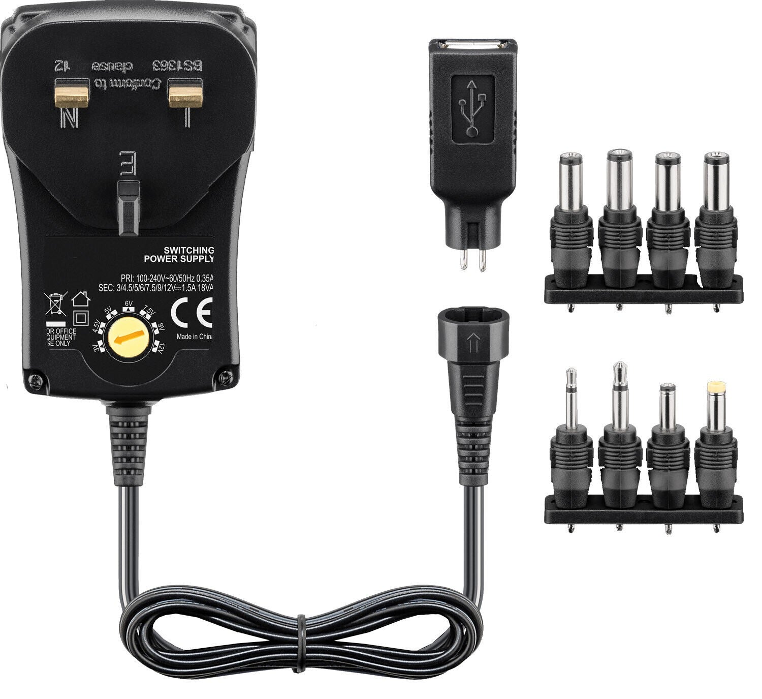 Infapower Laptop Universal Charger Power Supply 2250mA – Heavy-Duty Multi-Voltage Adapter