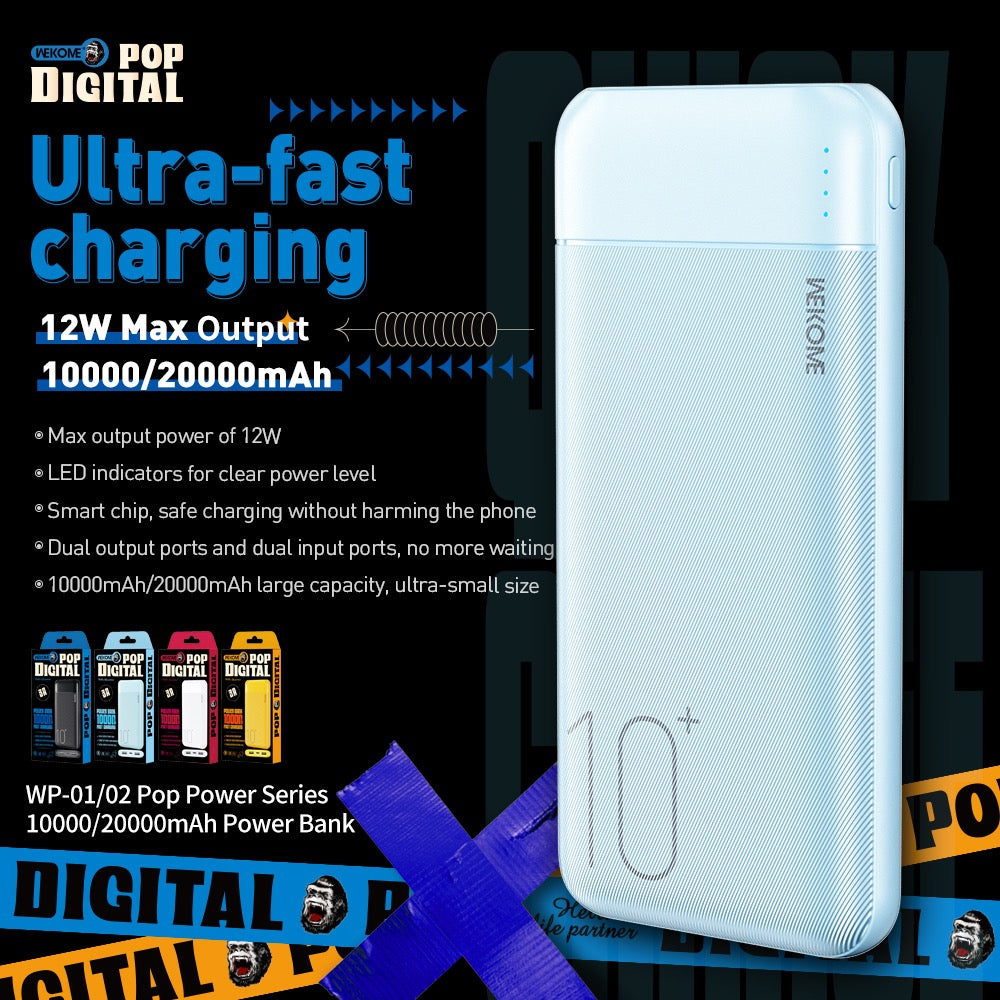 10000mAh Fast Charging Power Bank – Dual USB Output, LED Indicator, 12W Max