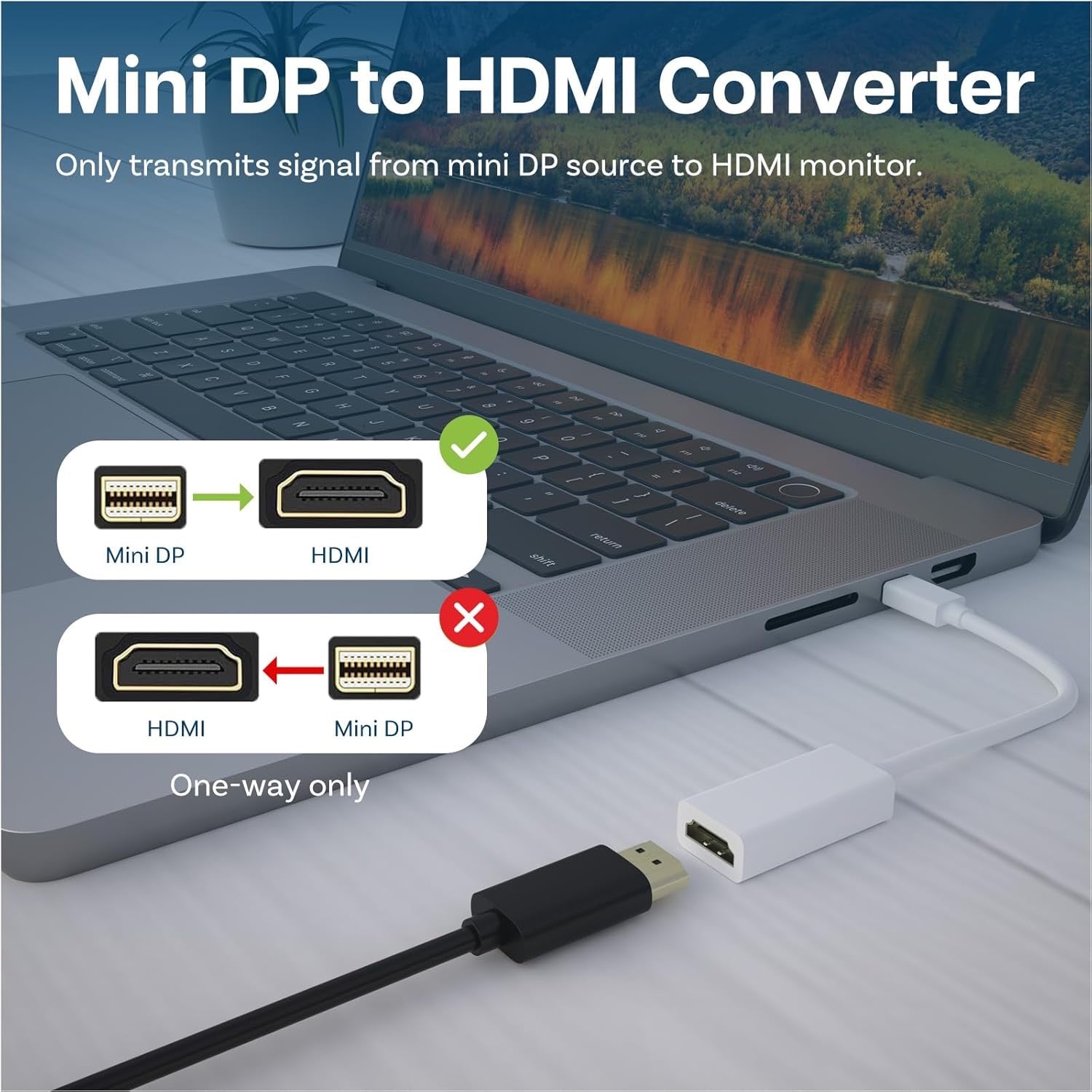 Mini DisplayPort to HDMI Adapter – Full HD 1080p/4K Output