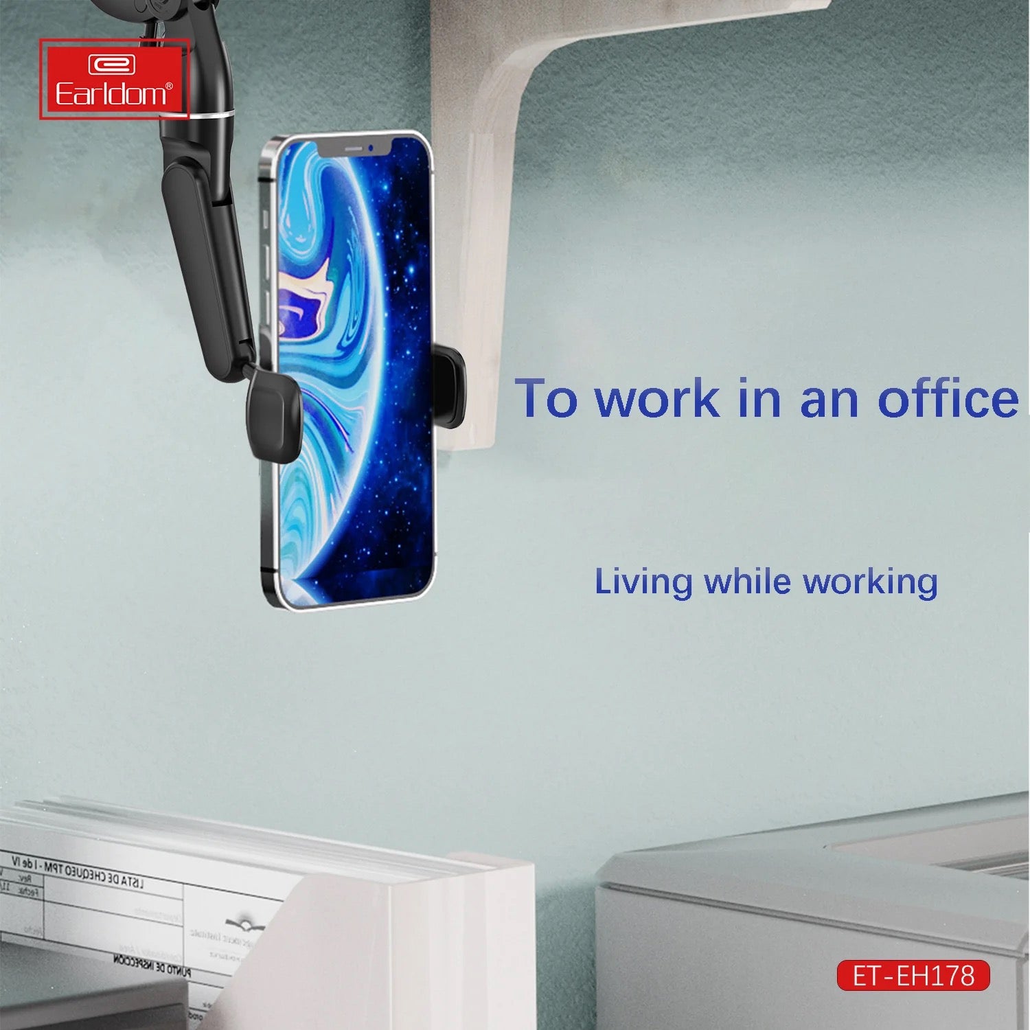 Car Rearview Mirror Phone Holder – 360° Adjustable Mount for All Smartphones