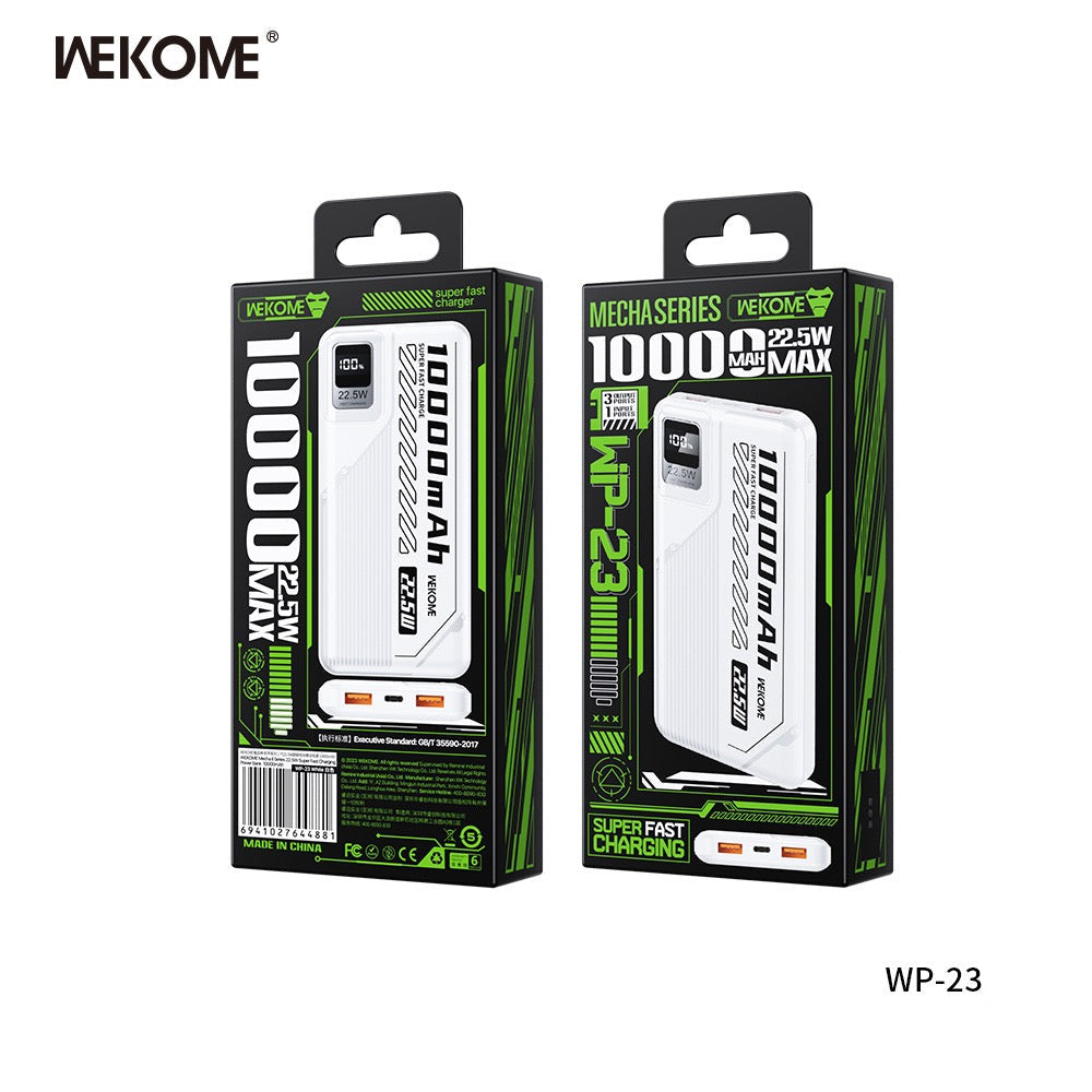 Mecha Series 10000mAh Power Bank – 22.5W Max Super Fast Charging | Triple Output | Type-C Input