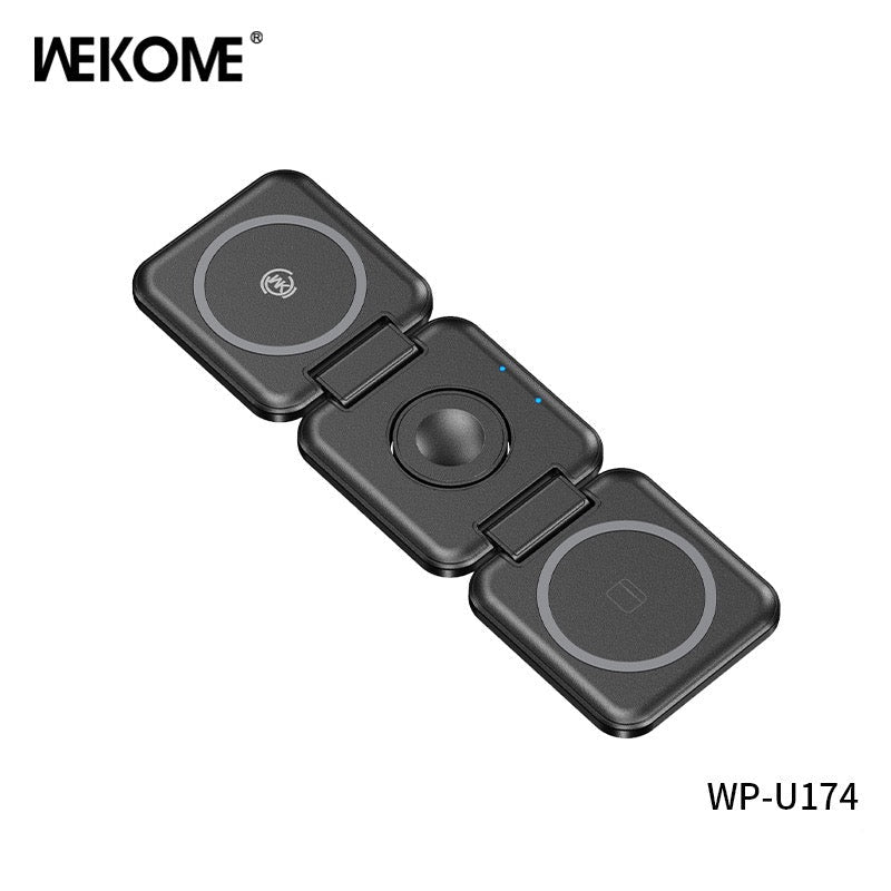 3-in-1 Foldable Wireless Charger – 15W Fast Charging | Phone + Watch + Earbuds | Portable Travel Design