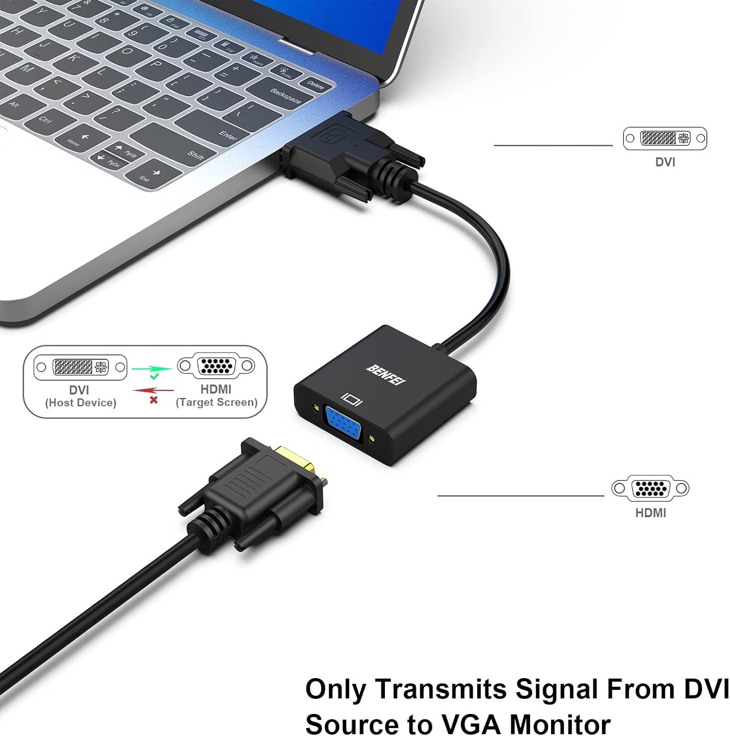 DVI-D to VGA Adapter – Digital to Analog Video Converter for Displays