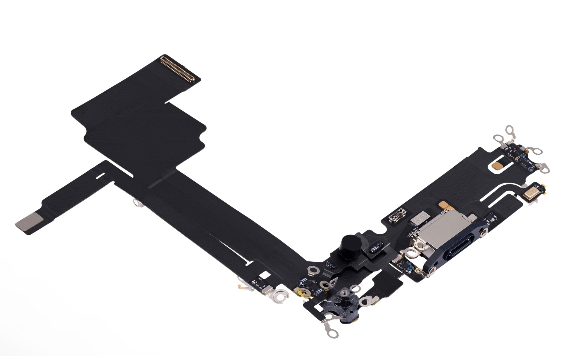 Replacement Charging Port Flex Cable with Microphone – Compatible with Model 15 Pro Max – Reclaimed Part – Natural Black Finish