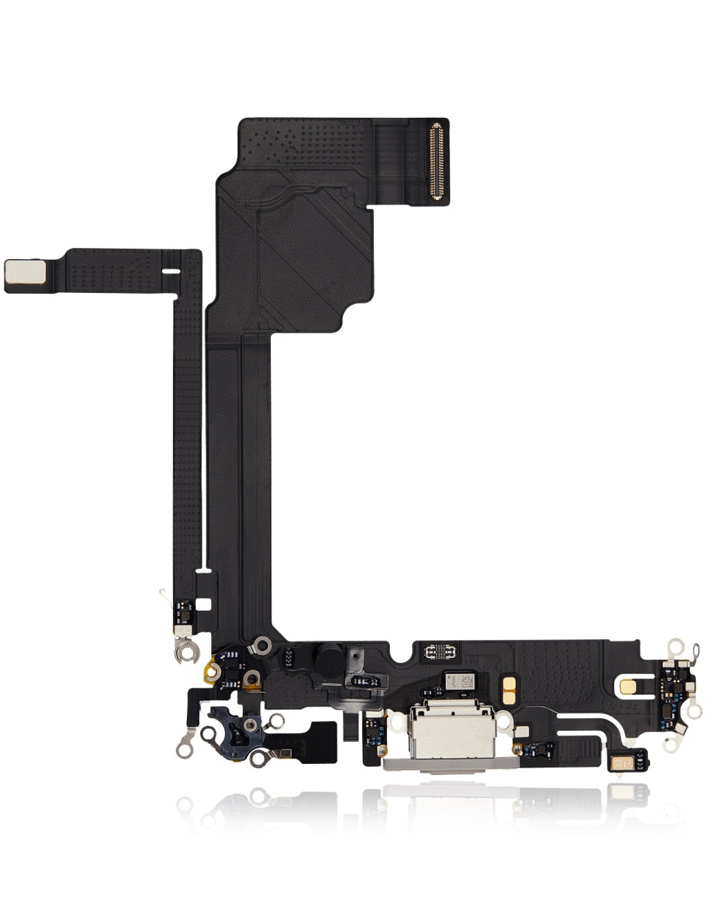 Replacement Charging Port Flex Cable with Microphone – Compatible with Model 15 Pro Max – Reclaimed Part – Natural White Finish