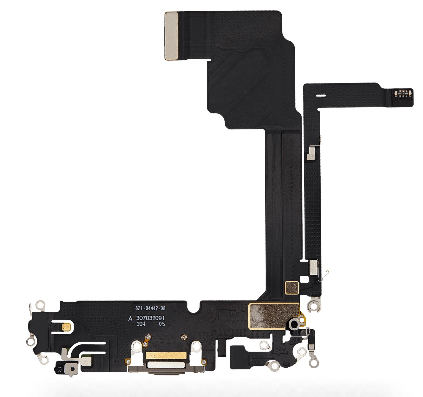 Replacement Charging Port Flex Cable with Microphone – Compatible with Model 15 Pro Max – Reclaimed Part – Natural Titanium Finish