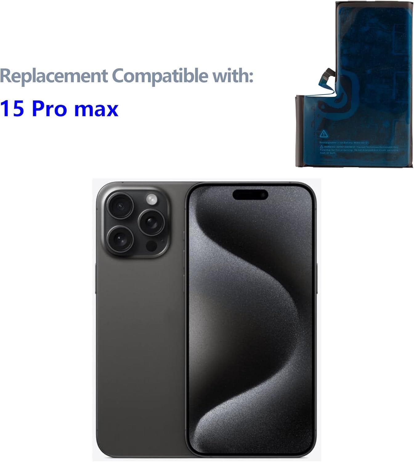 XKIN 4422mAh Battery for iPhone 15 Pro Max – High-Capacity Li-ion Replacement