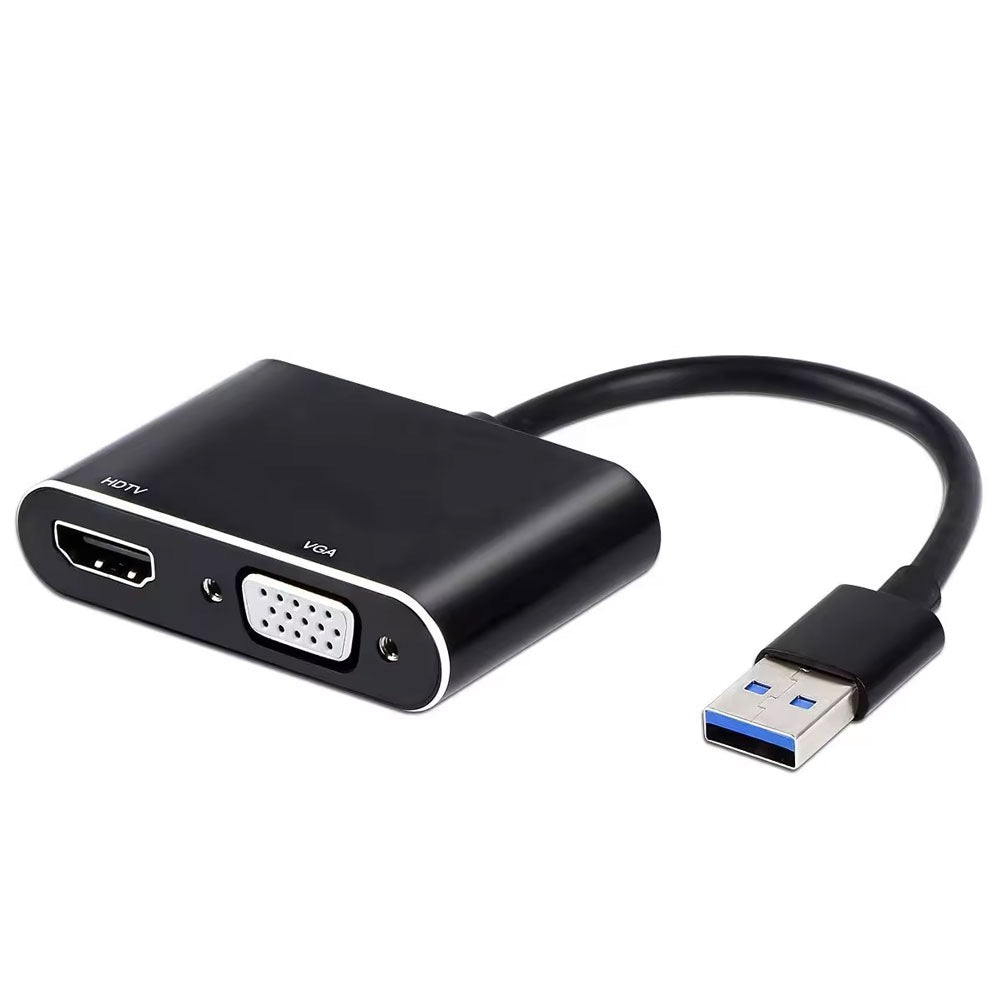 USB to HDTV/VGA Adapter – Dual Display Video Converter for Windows
