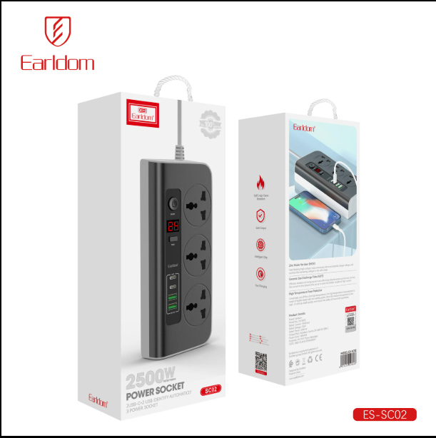 Heavy-Duty 2500W Power Strip – UK Socket with Overload Protection for Home, Office & Workspaces