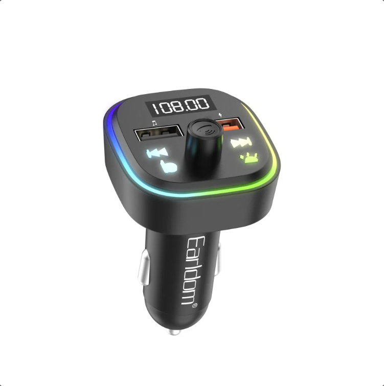 3.1A Wireless FM Car Kit – Bluetooth FM Transmitter with Dual USB Fast Charging & Hands-Free Calling for Cars, USB Car Charger for iPhone & Android