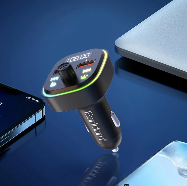 3.1A Wireless FM Car Kit – Bluetooth FM Transmitter with Dual USB Fast Charging & Hands-Free Calling for Cars, USB Car Charger for iPhone & Android