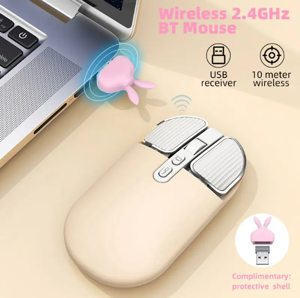 JERTECH Wireless Mouse – 2.4GHz Ergonomic USB Receiver Mouse | Portable & Precision