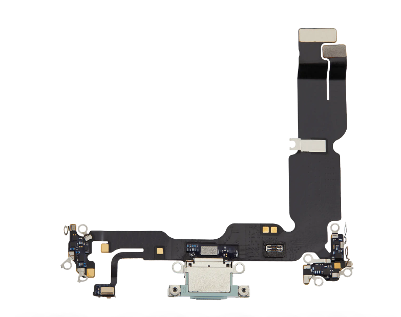 iPhone 15 Plus Charging Port Flex Cable – Green USB-C Connector | OEM-Compatible Charging Dock Assembly for Models A2846 A3102 A3105