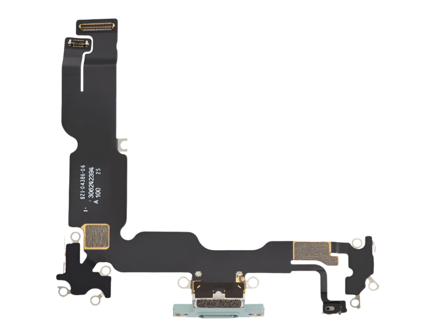 iPhone 15 Plus Charging Port Flex Cable – Green USB-C Connector | OEM-Compatible Charging Dock Assembly for Models A2846 A3102 A3105