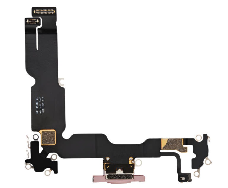 iPhone 15 Plus Charging Port Flex Cable – Pink USB-C Connector | OEM-Compatible Charging Dock Assembly for Models A2846 A3102 A3105