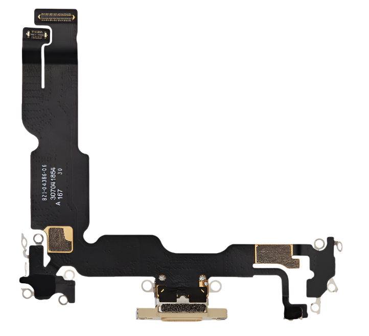 iPhone 15 Plus Charging Port Flex Cable – Yellow USB-C Connector | OEM-Compatible Charging Dock Assembly for Models A2846 A3102 A3105