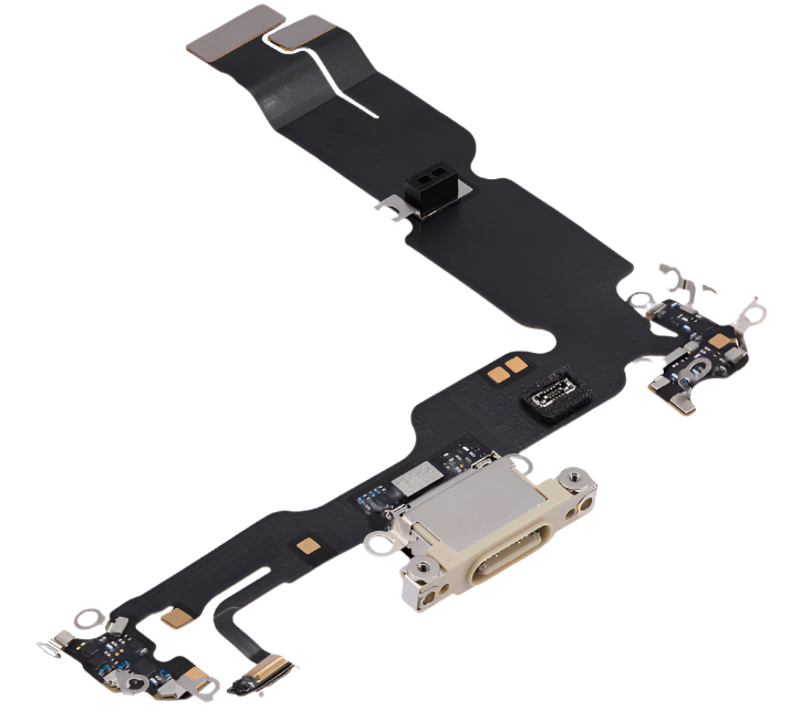 iPhone 15 Plus Charging Port Flex Cable – Yellow USB-C Connector | OEM-Compatible Charging Dock Assembly for Models A2846 A3102 A3105