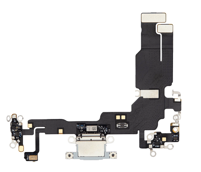 iPhone 15 Charging Port Flex Cable – Blue OEM-Compatible USB-C Dock Connector with Microphone | Models A2848 A3090 A3093