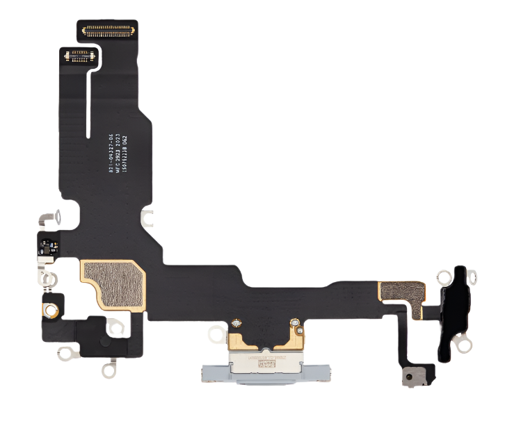 iPhone 15 Charging Port Flex Cable – Blue OEM-Compatible USB-C Dock Connector with Microphone | Models A2848 A3090 A3093
