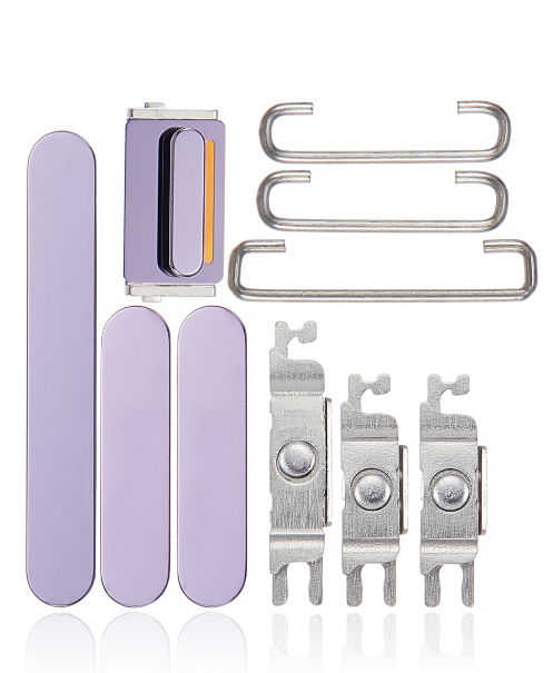 Purple Side Button Set Compatible with iPhone 14 Pro & 14 Pro Max – Power, Volume & Mute Key Replacements | A2650 A2889 A2892 A2893 A2894