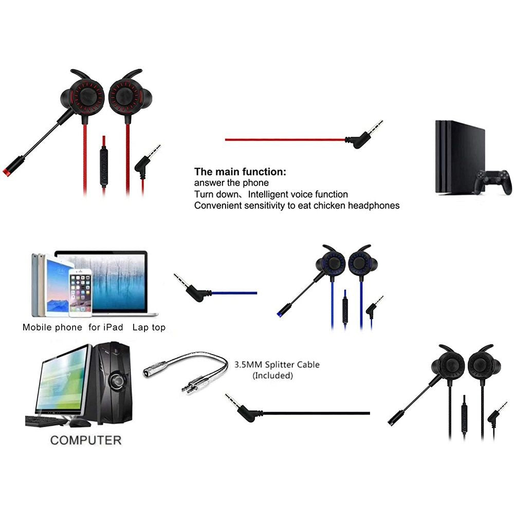 JERTECH Games Headset – Stereo Wired 3.5mm Gaming Headphones with Mic | Noise Isolation