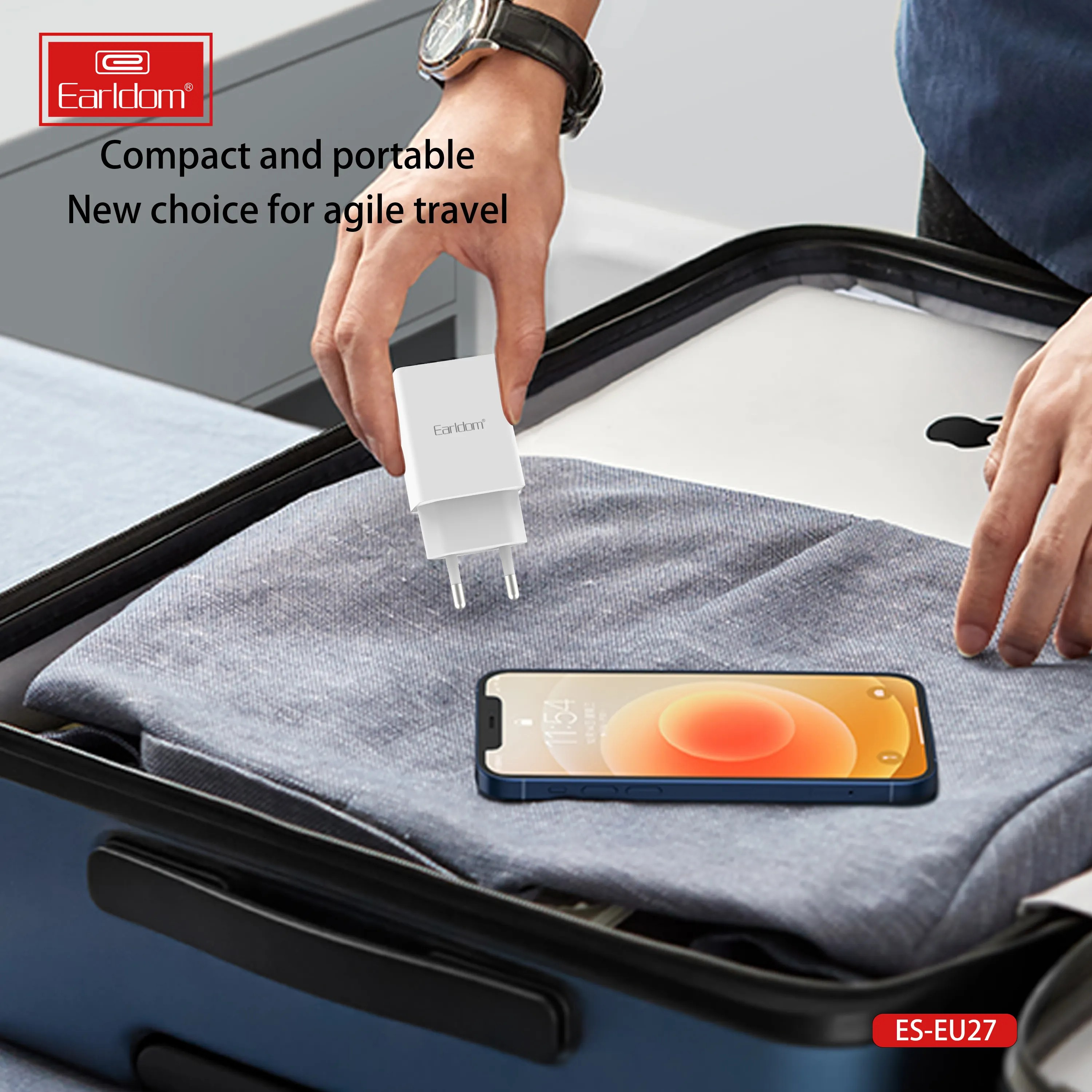 2.1A Fast USB Wall Charger – EU Plug Travel Adapter for Smartphones & Tablets | Compact, Universal, High-Speed Charging