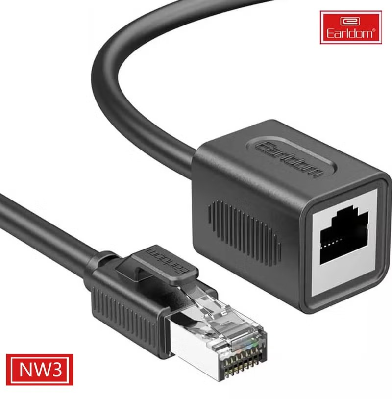 RJ45 Network Extension Cable Adapter – Ethernet LAN Coupler for Cat5/Cat6 Cables, High-Speed Data Transmission for Networking Devices