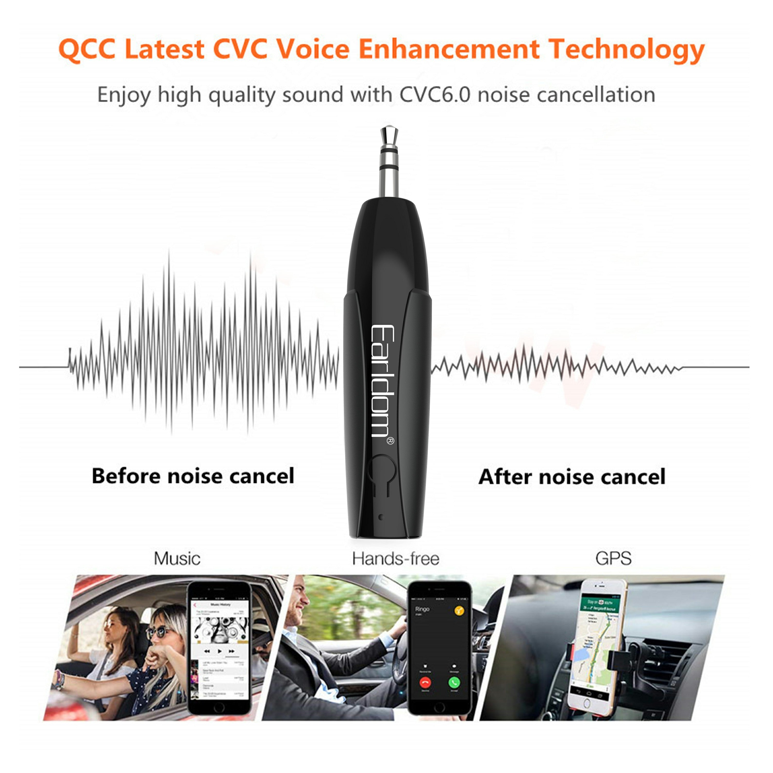 Bluetooth Wireless Audio Adapter – 3.5mm Receiver for Car AUX, Speakers, Headphones & Sound Systems