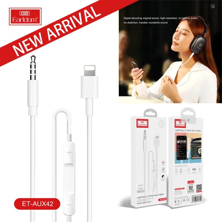 8-Pin to AUX 3.5mm Audio Cable – Hi-Fi Adapter for iPhone, Car Stereo, Headphones & Speakers