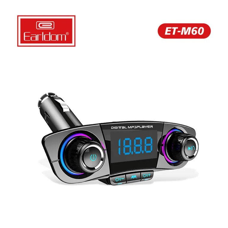 All-in-One Bluetooth FM Transmitter Car Charger – Wireless Audio Adapter with Dual USB Fast Charging