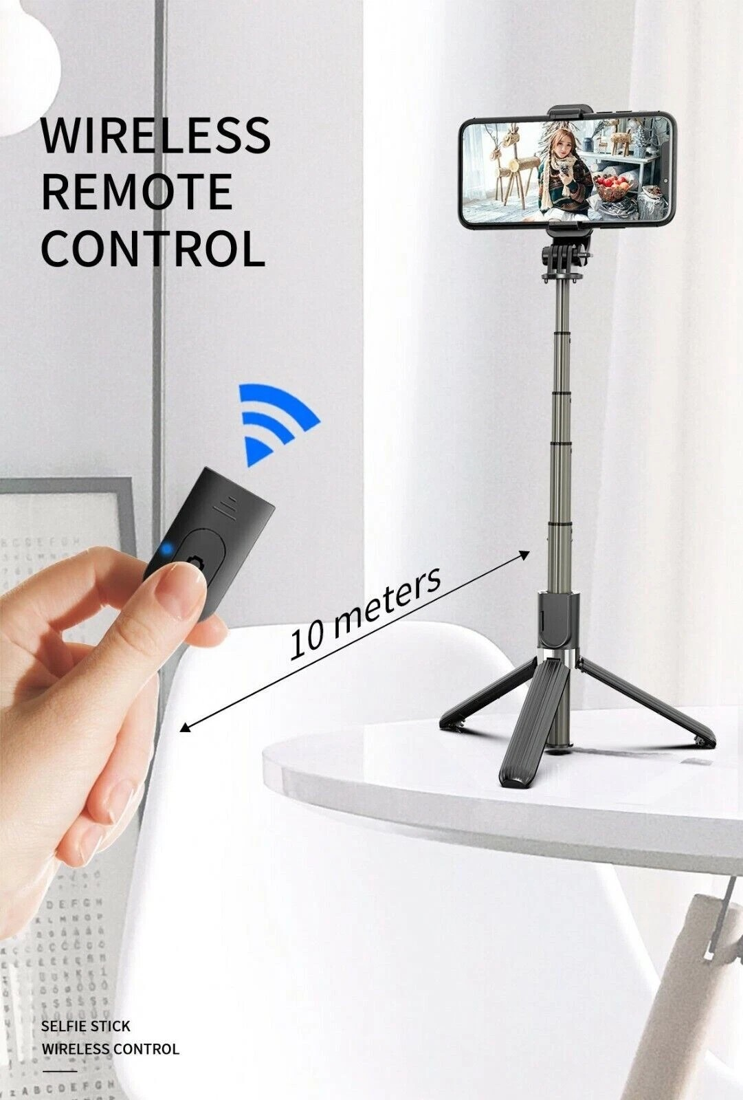 Mini Live Broadcast Selfie Stick – Portable Tripod with Bluetooth Remote for Streaming, Vlogging & Selfies, Compact & Adjustable for iPhone & Android