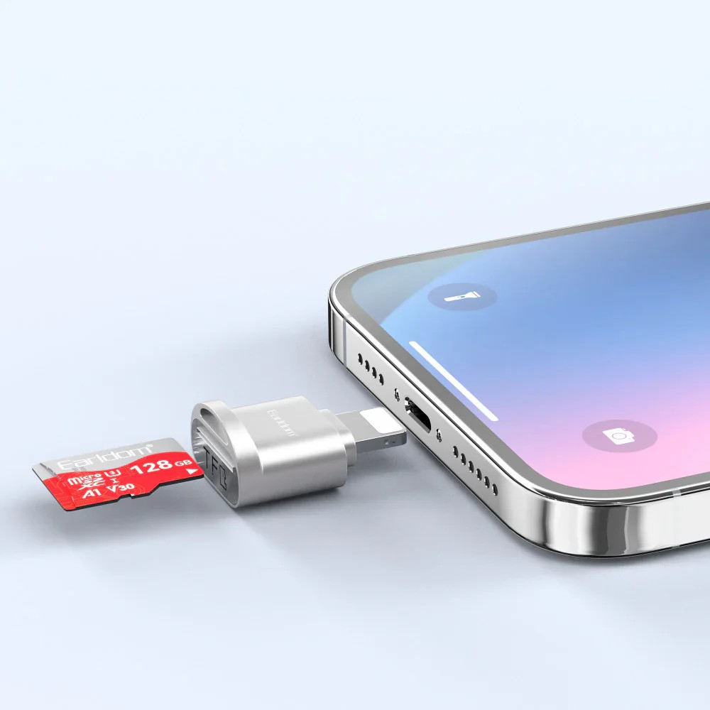 8-Pin USB OTG Card Reader – Lightning to SD/TF Memory Adapter for iPhone & iPad, High-Speed Data Transfer & Easy File Access