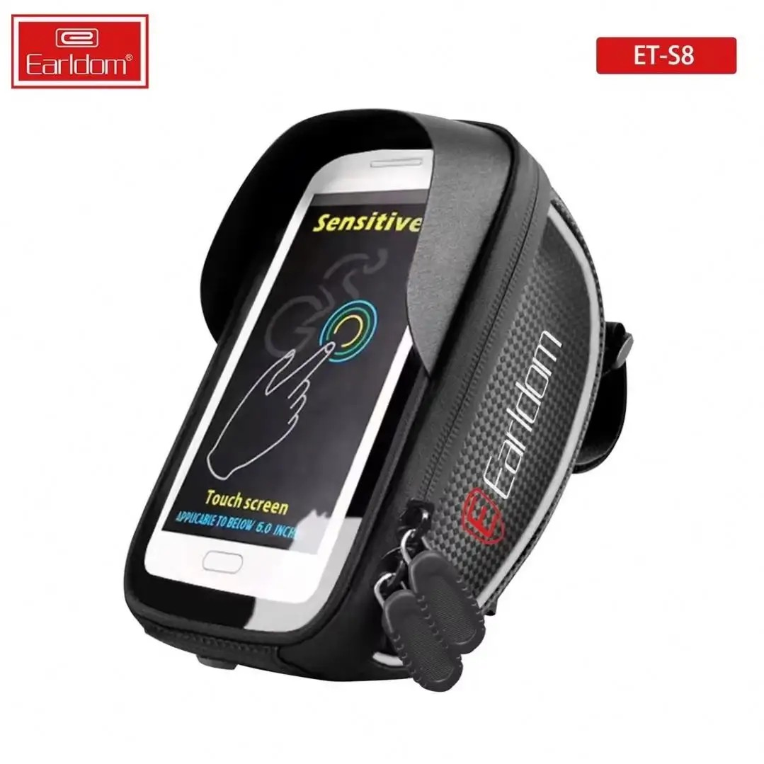 Waterproof Bike Handlebar Bag – Phone Mount & Storage Pouch for Cycling, MTB & E-Bikes | Touchscreen Phone Holder